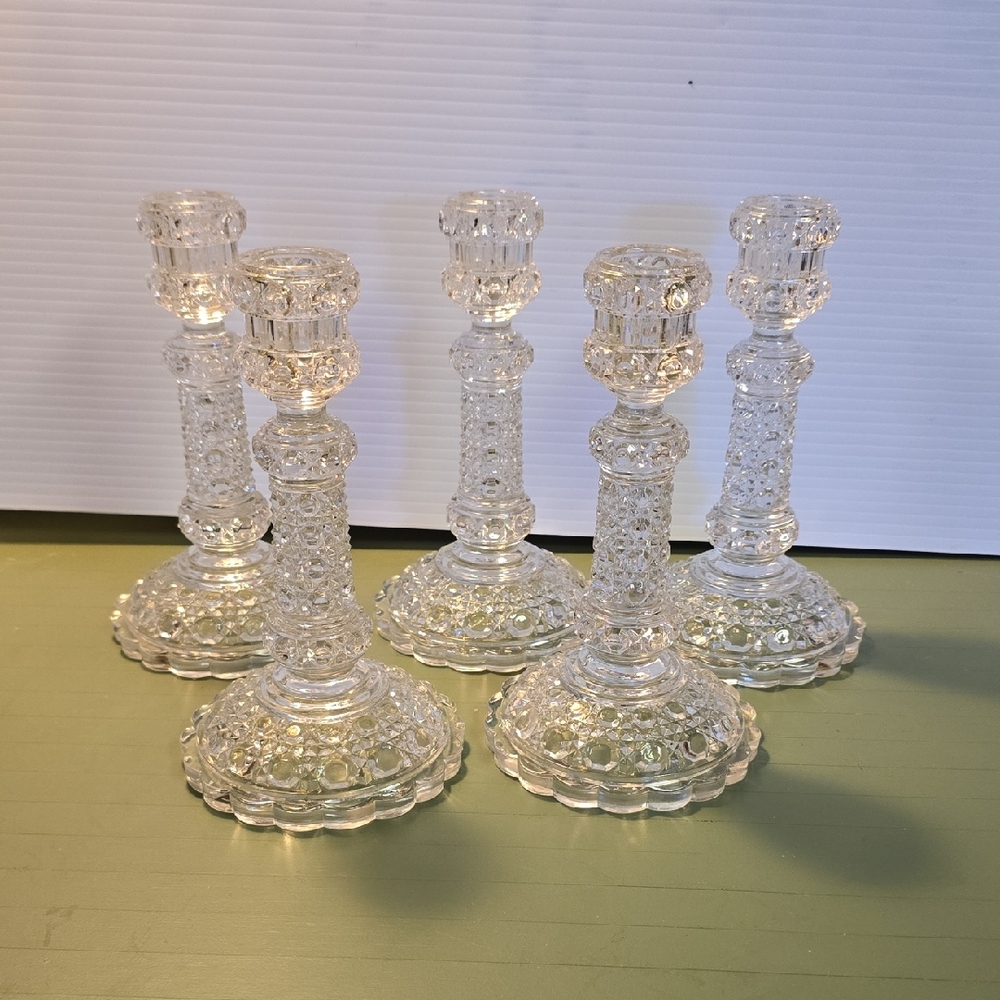 Baccarat Clear Crystal Candle Holders